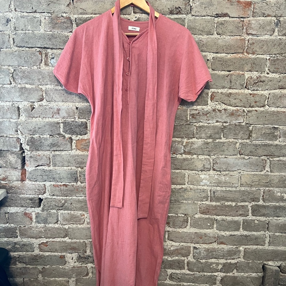 Storq Pink Button-Up Top Caftan Maternity